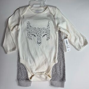 Old Navy Cream Baby Onesie/Pant Set
